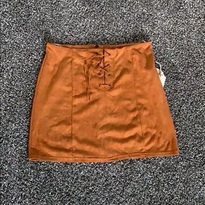 Forever 21 rust colored suede mini skirt